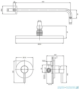 Omnires System prysznicowy podtynkowy SYSY36CP Y miedź SYSY36CP - Zestawy prysznicowe - miniaturka - grafika 3