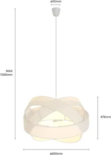 Lindby Simaria lampa wisząca z tkaniny, biała - Lampy sufitowe - miniaturka - grafika 5