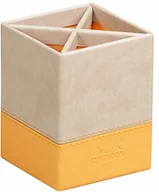 Notesy i bloczki - Rhodia 318815C pojemnik na długopisy (8 x 8 x 11 cm, sztuczna skóra, elegancki i praktyczny, idealny do biura), 1 sztuka, beżowy 318815C - miniaturka - grafika 1