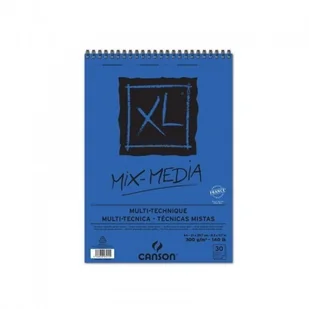 Canson Spiral Blocks Mix Media drafting paper, 300 G/M, 15 arkuszy Pro Block "spirala z boku laptopa z krótkich", białe, biały 14.8 x 21.9 cm 200001872 - Notesy i bloczki - miniaturka - grafika 2