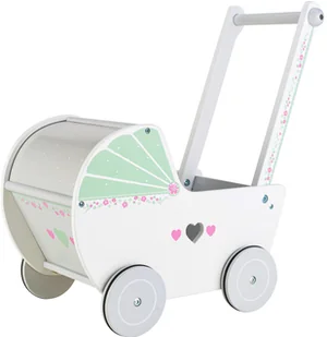 ECOTOYS Drewniany wózek dla lalek pchacz chodzik - Pchacze - miniaturka - grafika 3