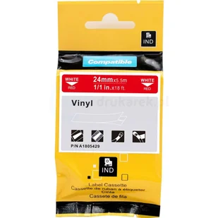 DYMO strefadrukarek.pl Taśma 1805429 winylowa 24mm x 5.5m czerwona biały nadruk - zamiennik | OSZCZĘDZAJ DO 80% - ZADZWOŃ! 730811399 PROMOCJA! RH-1805429 - Dodatki do drukarek i skanerów - miniaturka - grafika 2