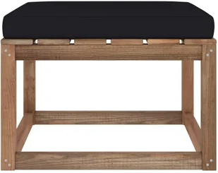 VidaXL Lumarko Podnóżek ogrodowy z czarną poduszką 3067267 VidaXL - Pufy i podnóżki - miniaturka - grafika 3