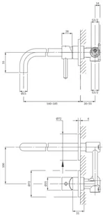 Omnires Bateria umywalkowa podtynkowa Y1215HCP Y miedź - Baterie podtynkowe - miniaturka - grafika 2