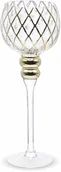 Świeczniki - Art pol Świecznik szklany kielich szkło srebrny 35x12 129274 129274 - miniaturka - grafika 1