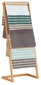 Wieszaki łazienkowe - Relaxdays wieszak na ręczniki odłączane, drabina regał z 4 drążki na ręczniki, stojak na ręcznik z bambusa, HBT: 100 x 40 x 30 cm, naturalny 10022233 - miniaturka - grafika 1
