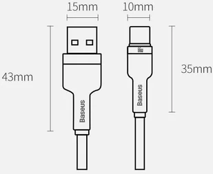 Baseus Cafule Metal Data kabel USB - USB Typ C 66W Quick Charge 1m czarny (CAKF000101) - Kable USB - miniaturka - grafika 14
