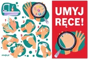 Pomoce naukowe - Instrukcja mycia rąk - naklejka ED022 - miniaturka - grafika 1