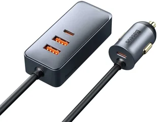Baseus CCBT-A0G ładowarka Share Together z przedłużaczem 2x USB 2x USB-C 120W szary CCBT-A0G - Ładowarki samochodowe - miniaturka - grafika 7