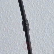 Lampy stojące - LINDBY Łukowa lampa podłogowa Esti tkanina, czarno-złoty - miniaturka - grafika 1