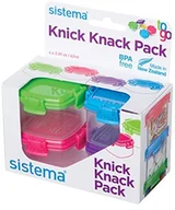 Pojemniki kuchenne - Sistema SI21127 pojemniki z pokrywką z motywem Knick Knack To Go, z tworzywa sztucznego, wymiary 20 x 20 x 10 cm, wielobarwne, 4 sztuki 21127 - miniaturka - grafika 1