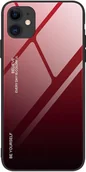 Etui i futerały do telefonów - Hurtel Gradient Glass etui pokrowiec nakładka ze szkła hartowanego iPhone 12 5,4'' czarno-czerwony - miniaturka - grafika 1