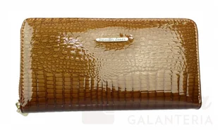 Jennifer Jones Portfel Damski Skóra Naturalna Lakierowana Duży Z Metalowym Suwakiem Piórnik JJ5247 - Portfele - miniaturka - grafika 9