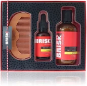 Kosmetyki i akcesoria do pielęgnacji brody - Brisk Zestaw do Brody Szablon Nożyczki Grzebień - miniaturka - grafika 1