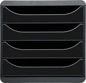 Pojemniki biurowe - Exacompta Exacompta 3104214D organizer Premium Big Box 4 szuflady o dużej pojemności pojemnik na dokumenty A4+ dla większej ilości miejsca na biurku szafka czarna 3104214D - miniaturka - grafika 1