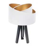 Lampy stojące - ImoLight Lampka stołowa mini-trójnóg czarny Awena Biało-złota 060s-062cz - miniaturka - grafika 1