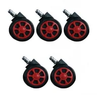 Meble modułowe i akcesoria - Zenga.pl Kółka gamingowe do foteli Sportowych, miękkie gumowane kolka red - miniaturka - grafika 1