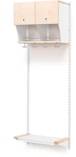 AJ Produkty Wieszak do szatni JEPPE, moduł podstawowy, 600x1800 mm, brzoza, biały - Meble do szkół i przedszkoli AJ Produkty Wieszak do szatni JEPPE, moduł podstawowy, 600x1800 mm, brzoza, biały - Meble do szkół i przedszkoli - miniaturka - grafika 1