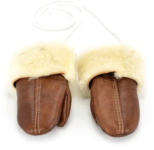 TMC Naturalleather Ciepłe brazowe rękawiczki skórzane z jednym palcem dziecięce - Rękawiczki dla dzieci - miniaturka - grafika 5