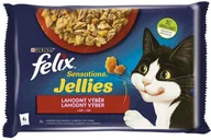 Mokra karma dla kotów - Purina Felix karma dla kota Sensations Jellies z wołowiną i kurczakiem w pysznej galarecie 12(4x85g) - miniaturka - grafika 1