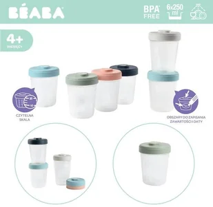 Beaba Zestaw słoiczków Clip 6 szt. (6x250ml) solution-bc-7163-0 - Akcesoria do karmienia - miniaturka - grafika 3