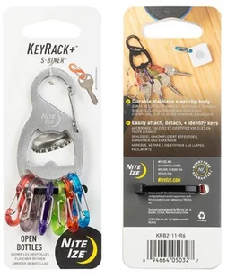 Nite Ize Karabinek na klucze z otwieraczem KeyRack+ S-Biner Nite Ize - stainless steel KRB2-11-R6 - Breloki - miniaturka - grafika 2