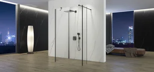Atrium Belice Nero Walk-in UW080B+UWG090+UW030B+UW004B - Kabiny prysznicowe - miniaturka - grafika 2