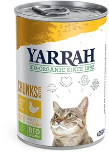 Yarrah Bio kawałeczki, 1 x 405 g - Biokurczak z biopokrzywą i biopomidorami w sosie - Mokra karma dla kotów - miniaturka - grafika 4