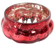 Świeczniki - Insideretail insider etail Wedding Teal Skating Holders Red, szkło, czerwona, 7 x 7 x 7 cm, 48-jednostek 500841-48RED-HP - miniaturka - grafika 1