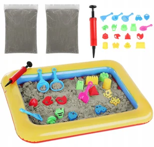 Piasek Kinetyczny Zestaw + Foremki + Basen - Masy plastyczne - miniaturka - grafika 5