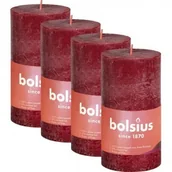 Świece - Bolsius Rustic Shine Świeca pieńkowa 100/50 aksamitna czerwień - miniaturka - grafika 1