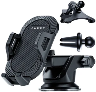 Alogy Uchwyt samochodowy 3w1 Alogy na szybę do kratki na deskę rozdzielczą Czarny 10224X1 - Uchwyty samochodowe do telefonów Alogy Uchwyt samochodowy 3w1 Alogy na szybę do kratki na deskę rozdzielczą Czarny 10224X1 - Uchwyty samochodowe do telefonów - miniaturka - grafika 3