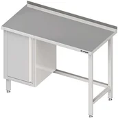 Stoły gastronomiczne - Stalgast Stół przyścienny z szafką z drzwiami skrzydłowymi (L) bez półki 1700x70 - miniaturka - grafika 1