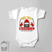 Body dla niemowląt - Mój tata jest strażakiem - body dziecięce z nadrukiem - miniaturka - grafika 1
