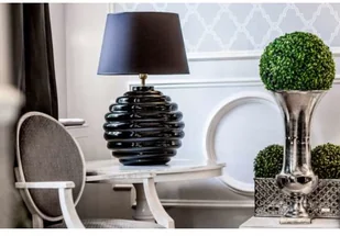 4concepts Stojąca LAMPA stołowa SAINT TROPEZ BLACK L215222229 nocna LAMPKA abażurowa do sypialni czarna L215222229 - Lampy stojące - miniaturka - grafika 2