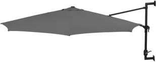 vidaXL Parasol ścienny z LED, na metalowym słupku, 300 cm, antracytowy vidaXL - Parasole ogrodowe - miniaturka - grafika 6