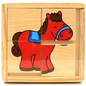 Klocki - Brimarex Drewno Drewniane KLOCKI Konik 207962 - miniaturka - grafika 1