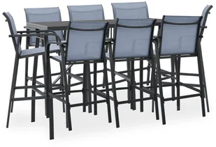 vidaXL 9-cz zestaw mebli barowych do ogrodu czarno-szary 3073583 - Pozostałe meble ogrodowe - miniaturka - grafika 2