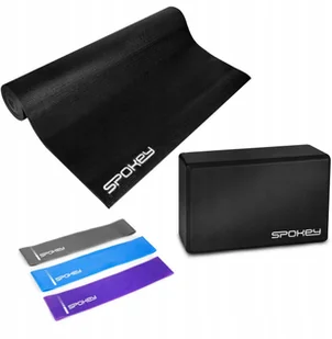 3w1 Zestaw Do Jogi Yogi Mata Kostka Guma Taśma - Pozostały sprzęt i akcesoria do ćwiczeń - miniaturka - grafika 2