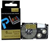 Papier do drukarek - Casio Taśma zamiennik XR-6GD1 6mm x 8m czarny druk / złoty podkład - miniaturka - grafika 1