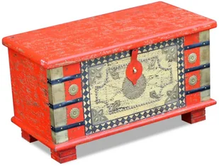 vidaXL Skrzynia z czerwonego drewna mango 80x40x45 cm - Inne meble do salonu - miniaturka - grafika 8