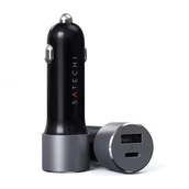 Ładowarki samochodowe - SATECHI SATECHI 72W Type-C PD Car Charger Adapter | Space Gray ST-TCPDCCM - miniaturka - grafika 1