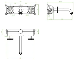 Laveo Bateria umywalkowa podtynkowa grafit MURO BAU 922P - Baterie umywalkowe - miniaturka - grafika 5