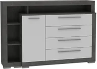 Komody - shumee Komoda L Beton ciemnoszary Biały połysk - miniaturka - grafika 1