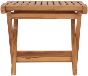 vidaXL Składany podnóżek, 46,5x49x41,5 cm, lite drewno tekowe vidaXL - Pozostałe meble ogrodowe - miniaturka - grafika 2