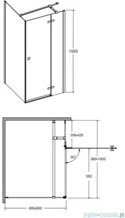 Besco Pixa 100x90 prawa  PPP-109-195C - Kabiny prysznicowe - miniaturka - grafika 2