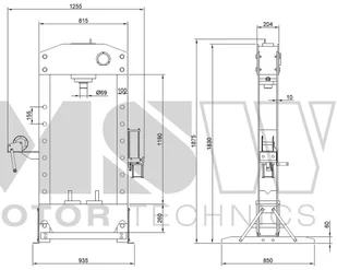 456 MSW Motor Technics 45674808 Prasa hydrauliczna MSW maks siła nacisku 50 T maks ciśnienie robocze 624 bar) 74808-uniw - Prasy - miniaturka - grafika 2