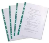 Inne - Elba Glass Clear multipunched Pocket Green Strip A4 Ref 202908 [Pack 100] 400002137 - miniaturka - grafika 1