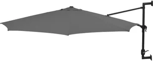 vidaXL Parasol ścienny na metalowym słupku, 300 cm, antracytowy - Parasole ogrodowe - miniaturka - grafika 2