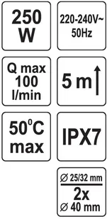Fala POMPA ŁAZIENKOWA DO ŚCIEKÓW Z PRYSZNICA I UMYWALKI BEZ PODŁĄCZENIA DLA WC) 250W 75945 ZYSKAJ RABAT 30 ZŁ 75945 - Młynki i rozdrabniacze odpadów - miniaturka - grafika 2